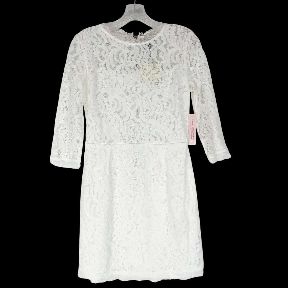 New Dress Forum Mini Dress Womens Medium Lace White Bridal Rehearsal Dinner M